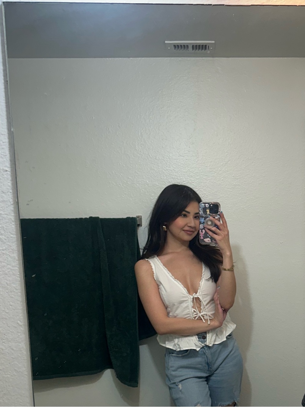 XS Classic Lace-Trim Camisole Top in White